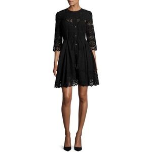 Theory Kalsingas Eyelet Dress 0 Black